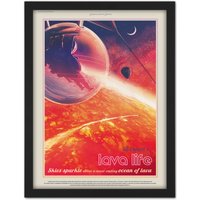 Artery8 Wall Art Print 55 Cancri E Lava Life NASA Space Tours Travel Large Framed Wall Dรฉcor Art in Black | Size: W18" x H24"