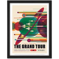 Artery8 Wall Art Print The Grand Tour NASA Space Tours Travel Large Framed Wall Décor Art in White | Size: W18" x H24"