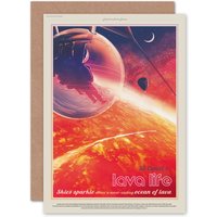 Artery8 55 Cancri E Lava Life Nasa Space Tours Travel Greetings Card in Orange