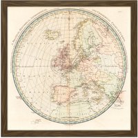 Artery8 Wall Art Print Map Andrews 1797 Political Historical Commercial Europe Square Framed Picture 16X16 Inch in Brown | Size: W16" x H16"