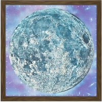 Artery8 Wall Art Print Map Hammond 1966 Moon Chart Space Lunar Diagram Square Framed Picture 16X16 Inch in Brown | Size: W16" x H16"