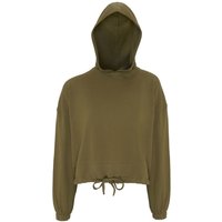 Cropped Oversize Hoodie Dark S M