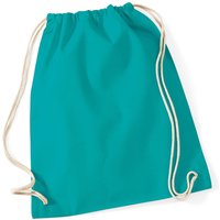 Westford Mill Men's Cotton Gymsac Bag - 12 Litres Pack of 2 in Emerald