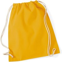 Westford Mill Men's Cotton Gymsac Bag - 12 Litres Pack of 2 in Mustard