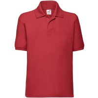 Fruit of the Loom 65 35 Pique Polo Shirt Pack of 2 in Red | Size: 12-13 Years