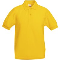 Fruit of the Loom 65 35 Pique Polo Shirt Pack of 2 in Yellow | Size: 5-6 Years