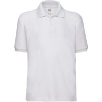 Fruit of the Loom 65 35 Pique Polo Shirt Pack of 2 in White | Size: 5-6 Years