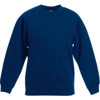 Fruit of the Loom Classic 80 20 Set-In Sweatshirt Pack of 2 in Navy | Size: 12-13 Years
