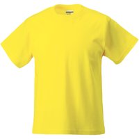 Jerzees Schoolwear Jerzees Schoolgear Classic Plain T-Shirt Pack of 2 in Yellow | Size: 5-6 Years