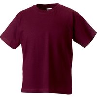 Jerzees Schoolwear Jerzees Schoolgear Classic Plain T-Shirt Pack of 2 in Burgundy | Size: 9-10 Years