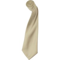Premier Men's Plain Satin Tie (Narrow Blade) Pack of 2 in Natural