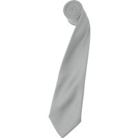 Premier Men's Plain Satin Tie (Narrow Blade) Pack of 2 in Silver