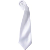Premier Men's Plain Satin Tie (Narrow Blade) Pack of 2 in White
