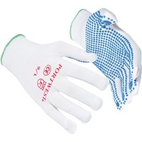 Portwest Nylon Polka Dot Gloves (A110) Safetywear Workwear Pack of 2 in Blue | Size: Medium