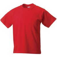 Jerzees Schoolwear Jerzees Schoolgear Classic Plain T-Shirt Pack of 2 in Light Red | Size: 9-10 Years