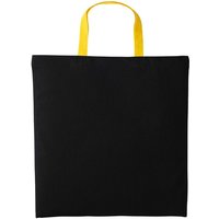 Nutshell Women's Varsity Cotton Shopper Short Handle Tote in Jet Black