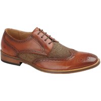 Goor Men's Leather Lined 4 Eye Brogue Gibson Shoe in Tan | Size: 3
