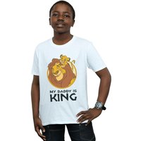 Disney Boy's The Lion King My Daddy Is King T-Shirt in White | Size: 7-8 Years