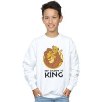 Disney Boy's The Lion King My Daddy Is King Sweatshirt in White | Size: 9 Years