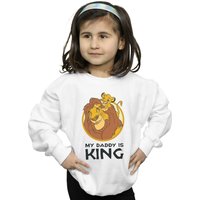 Disney Girl's The Lion King My Daddy Is King Sweatshirt in White | Size: 5-6 Years
