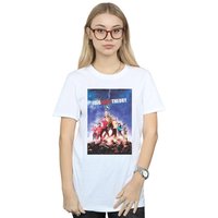 The Big Bang Theory Women's Character Poster Cotton Boyfriend T-Shirt in White | Size: Large
