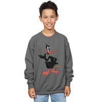 Looney Tunes Boy's Daffy Duck Distressed Sweatshirt in Charcoal | Size: 9 Years