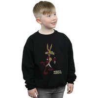 Looney Tunes Boy's Wile E Coyote Distressed Sweatshirt in Black | Size: 9 Years
