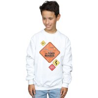 Looney Tunes Boy's Road Runner Road Sign Sweatshirt in White | Size: 12-13 Years