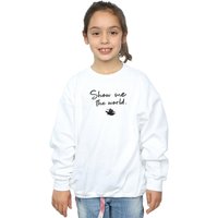 Disney Girl's Aladdin Show Me The World Sweatshirt in White | Size: 7-8 Years