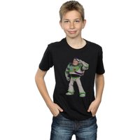 Disney Boy's Toy Story Buzz Lightyear Standing T-Shirt in Black | Size: 3-4 Years