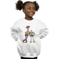 Disney Girl's Toy Story Buzz & Woody Standing Sweatshirt in White | Size: 3-4 Years