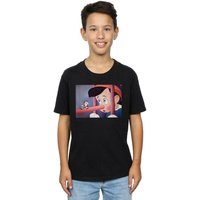 Disney Boy's Pinocchio Nose Still T-Shirt in Black | Size: 3-4 Years