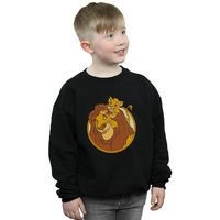 Disney Boy's The Lion King Mufasa & Simba Sweatshirt in Black | Size: 5-6 Years