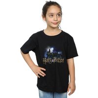 Harry Potter Girl's Hogwarts Castle Cotton T-Shirt in Black | Size: 9 Years