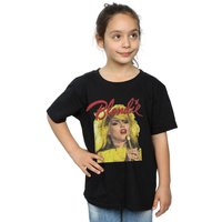 Blondie Girl's Singing With Mic Cotton T-Shirt in Black | Size: 9 Years