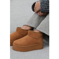 Calla Flatform Fur Lining Ankle Boot