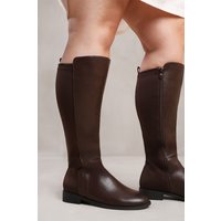 Parker Stretch Wide Calf Knee High Boots Side Zip 6E