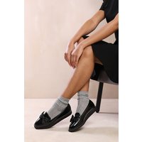Where's That From Women's 'Giselle' Extra Wide Fit Flat Ballet Slider With Bow in Black | Size: 8EEE