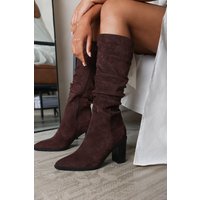 Quilla Slouch Knee High Boots Block Heel