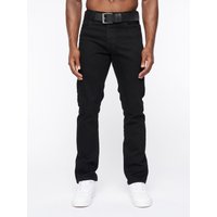 Cadman Straight Fit Denim Jeans Branded Belt & Printed Waist Patch 30R