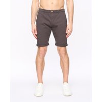 Crosshatch Sinwood Men's Tailored Stretch Canvas Chino Shorts with Jetted Pockets in Charcoal | Size: 34
