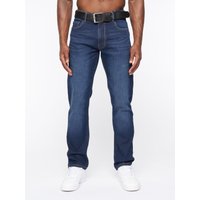 Cadman Straight Fit Denim Jeans Branded Belt & Printed Waist Patch 38R