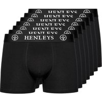 Henleys Men's McBlacken Boxers 7 Pack in Black | Size: XL