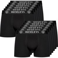 Henleys Men's McBlacken Boxers 12 Pack in Black | Size: Small