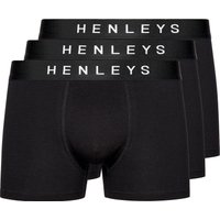 Henleys Men's Coalink 3 Pack Boxers in Black | Size: Large