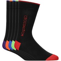 Crosshatch Men's Glowbow Socks 5 Pack in Black