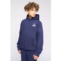 Kings Will Dream Boy's Kids Crosby 2.0 Overhead Hoodie - Premium Direct Chest Embroidery & Brush-Back Fleece in Navy | Size: 10-11 Years