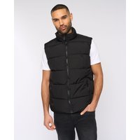 Bewley&Ritch Stanten Men's Velour-Lined Padded Gilet with Full Zip Fastening in Black | Size: Large