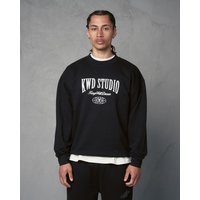 Studio Studios Oversized Crew Sweat 100% Cotton Raised Puff Print & Embroidery
