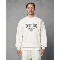 Studio Studios Oversized Crew Sweat 100% Cotton Raised Puff Print & Embroidery
